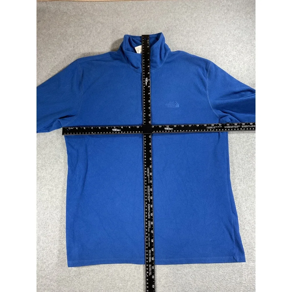 The North Face TKA 100 Mens Blue Quarter Zip Fleece Pullover Jacket Large L 1752